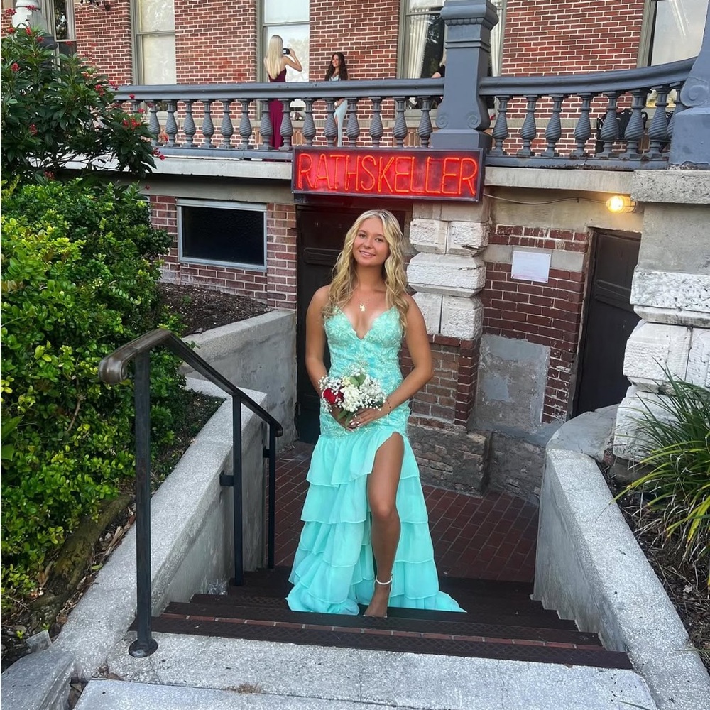 Trendy Boutique Turquoise Prom Dress